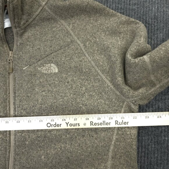 North Face Knit Jacket Mens L Brown Full Zip Sweater Outdoors Hiking Gorpcore - Picture 7 of 14